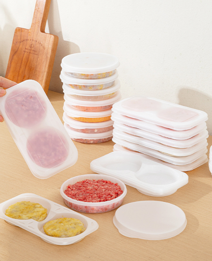 Stackable Burger Patty Freezer Containers – 10-Pack Lidded Meal Prep Storage Set