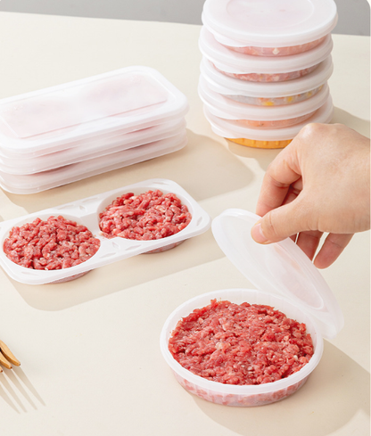 Stackable Burger Patty Freezer Containers – 10-Pack Lidded Meal Prep Storage Set