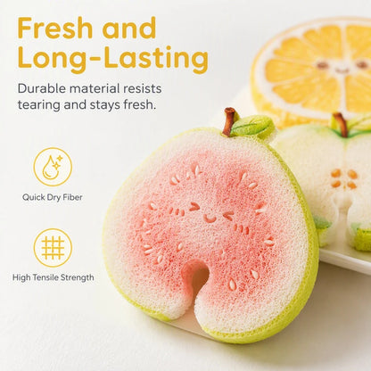 Cute Fruit‑Shaped Dishwashing Sponge | No‑Scratch Kitchen Scrubber 🍓