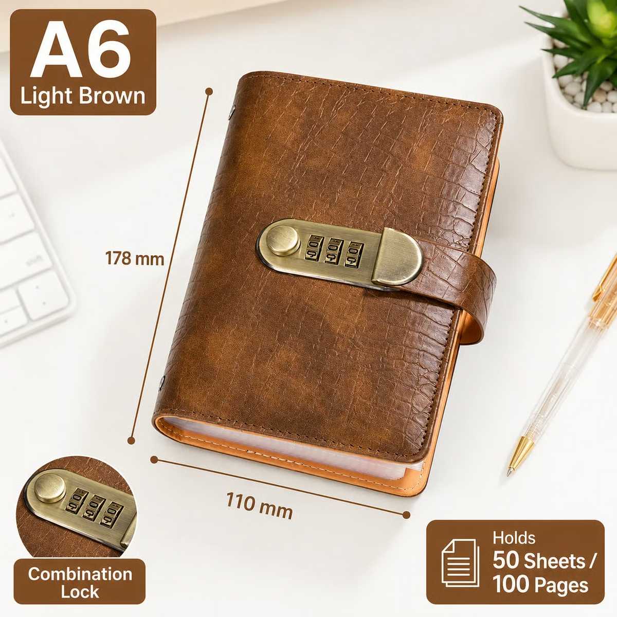 🔥 Last Day 50 % OFF– Lockable A6 Savings Notebook with 3-Digit Combination Lock 💰