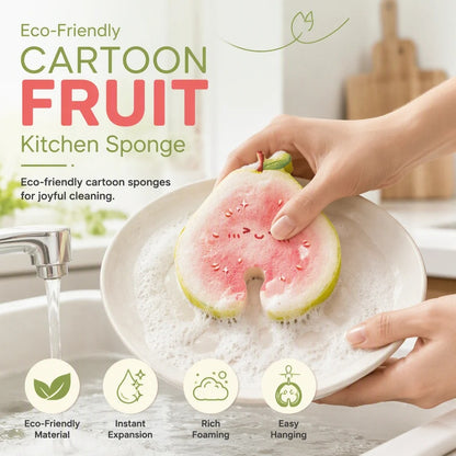 Cute Fruit‑Shaped Dishwashing Sponge | No‑Scratch Kitchen Scrubber 🍓
