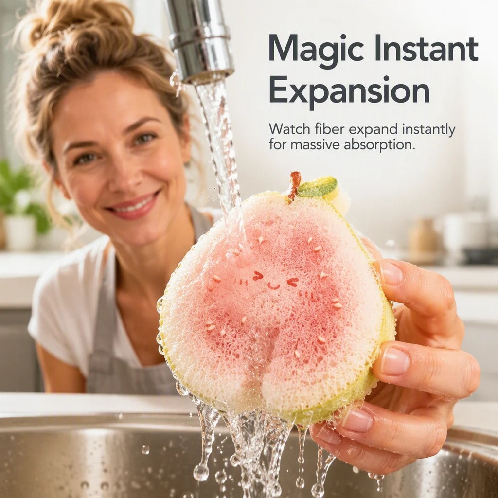Cute Fruit‑Shaped Dishwashing Sponge | No‑Scratch Kitchen Scrubber 🍓