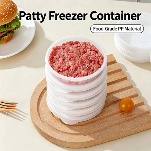 Stackable Burger Patty Freezer Containers – 10-Pack Lidded Meal Prep Storage Set