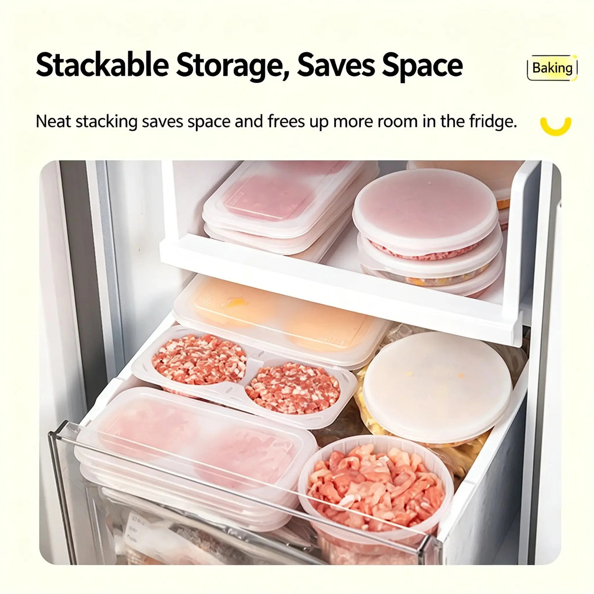 Stackable Burger Patty Freezer Containers – 10-Pack Lidded Meal Prep Storage Set
