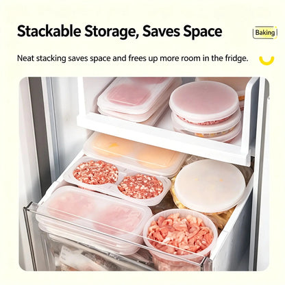 Stackable Burger Patty Freezer Containers – 10-Pack Lidded Meal Prep Storage Set